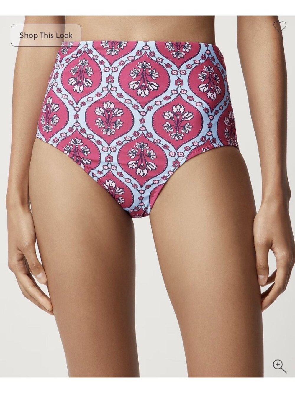 J.Crew High Waisted Bikini Bottom Medallion Print Size Medium Plum Multi NWTD